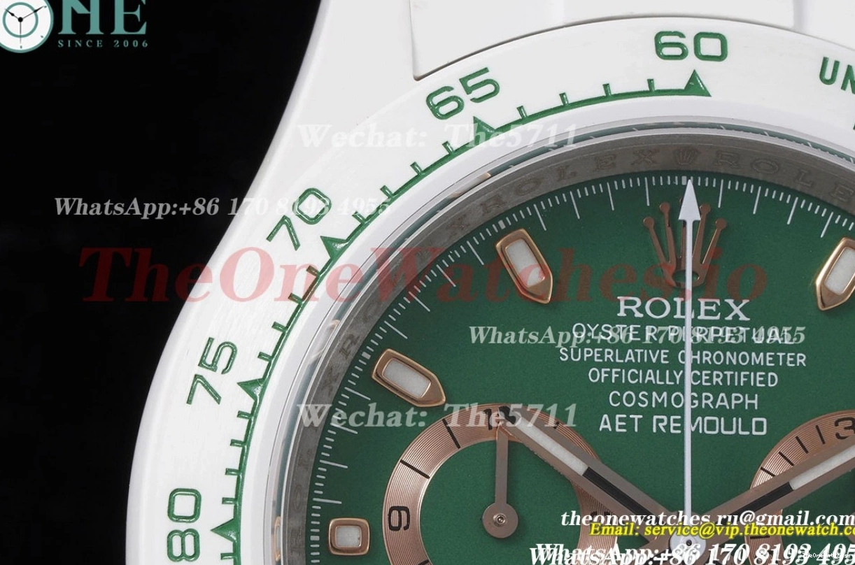 Daytona 40mm Rolex Green Dial SA4130 Cer Cer - AET AETF 0511